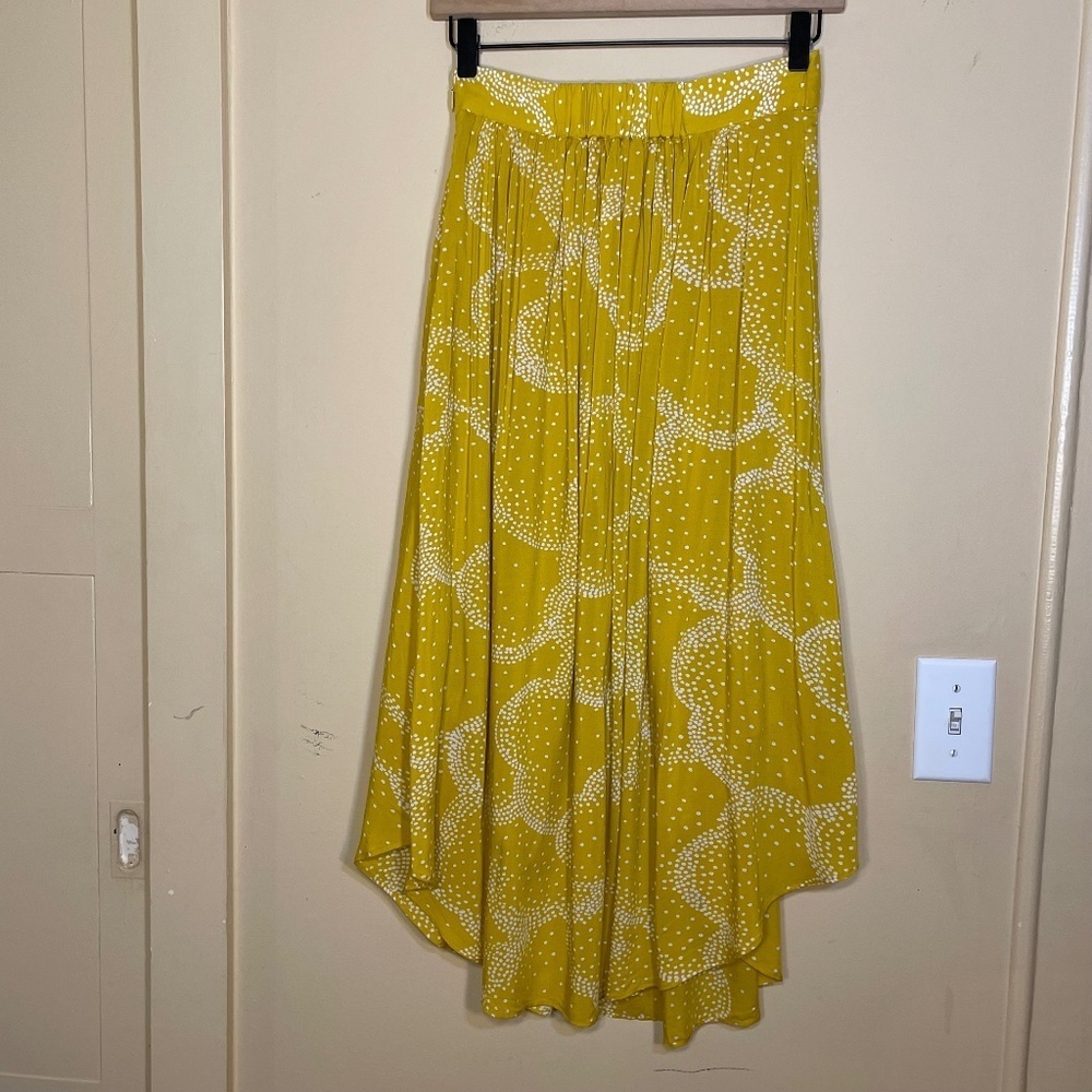 Anthropologie Yellow and White Skirt